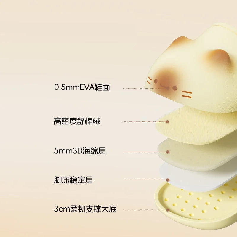 New waterproof cat slippers women's adorable kitty mules outdoor home warm winter closed toe shoes woman kitten plush slipper