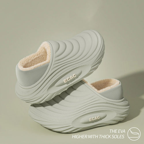 Baotou waterproof cotton slippers, home cotton shoes, winter warm and non slip couple cotton slippers