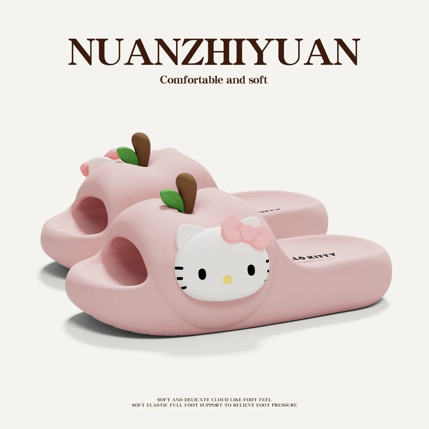 Women's Summer Slippers Anime Hello Kitty Sanrio Girls Cute Indoor Thick Bottom Outdoor Wear Anti Slip Soft Bottom Bath Slippers