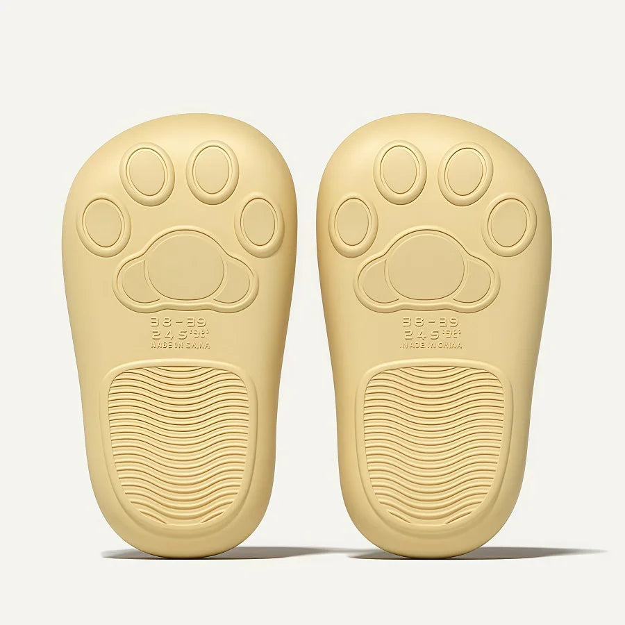 New waterproof cat slippers women's adorable kitty mules outdoor home warm winter closed toe shoes woman kitten plush slipper
